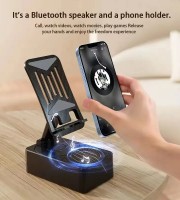Mobile Holder With Speaker & Power Bank - 3 In 1.