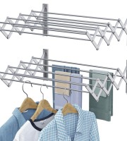 Wall Grill Mounted Clothes Hanger Foldable SS